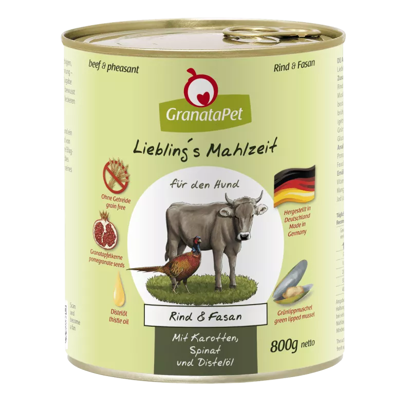 Rind&Fasan, Karotten, Spinat und Distelöl 800g